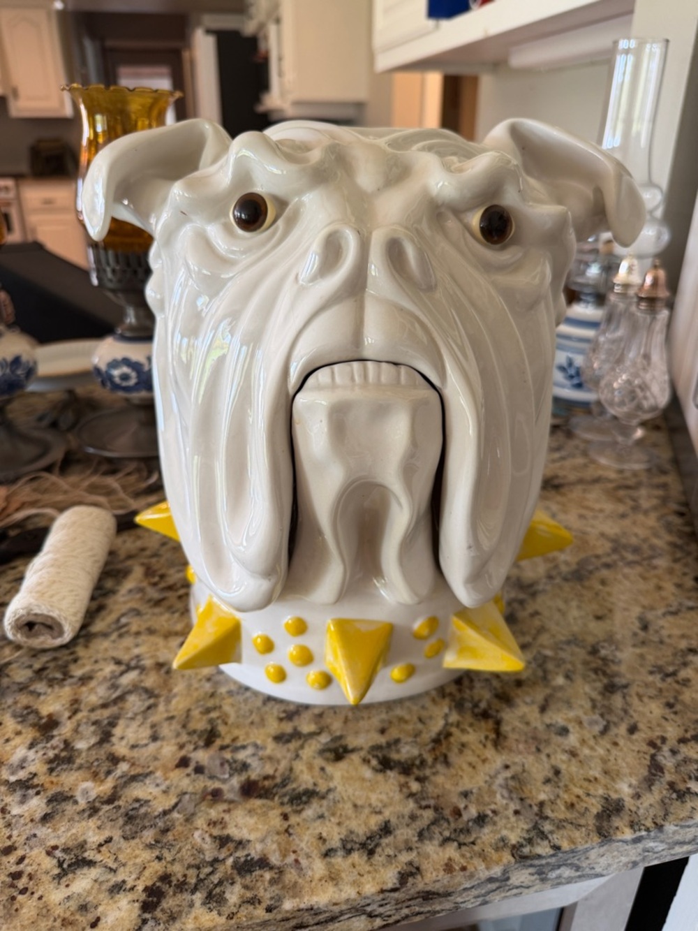 CERAMIC BULLDOG COOKIE JAR MANCIOLI POTTERY STUDIO MADE IN ITALY RARE